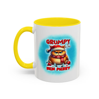 Grumpy But Merry Holiday Cat Accent Coffee Mug (11/15oz)
