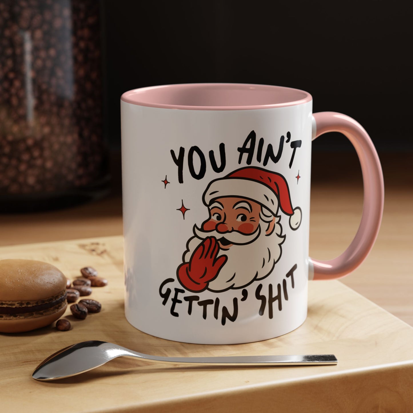 Funny Santa New Year Mug – Naughty Santa Holiday Coffee Cup – Sarcastic New Year Gift for Adults