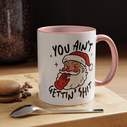 Funny Santa New Year Mug – Naughty Santa Holiday Coffee Cup – Sarcastic New Year Gift for Adults