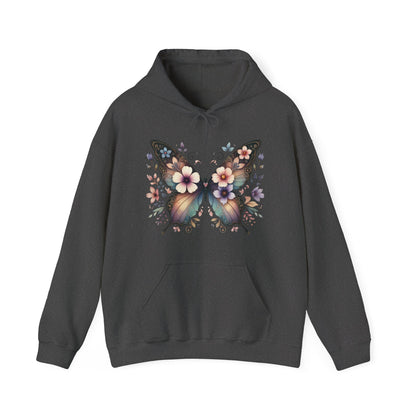 Butterfly Floral Hoodie — Women's Boho Butterfly Sweatshirt