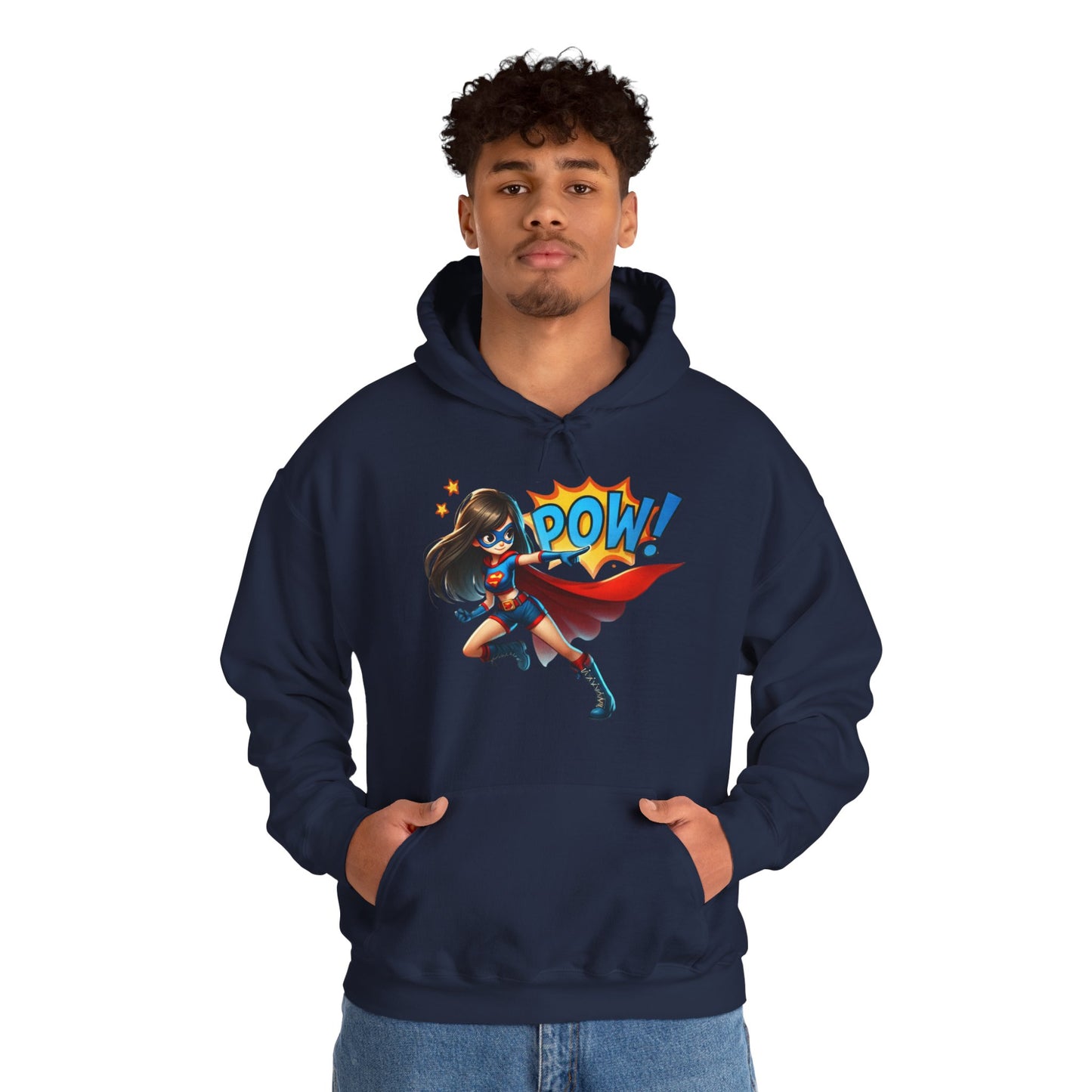 Superhero Girl Hoodie — POW! Graphic Pullover for Fans