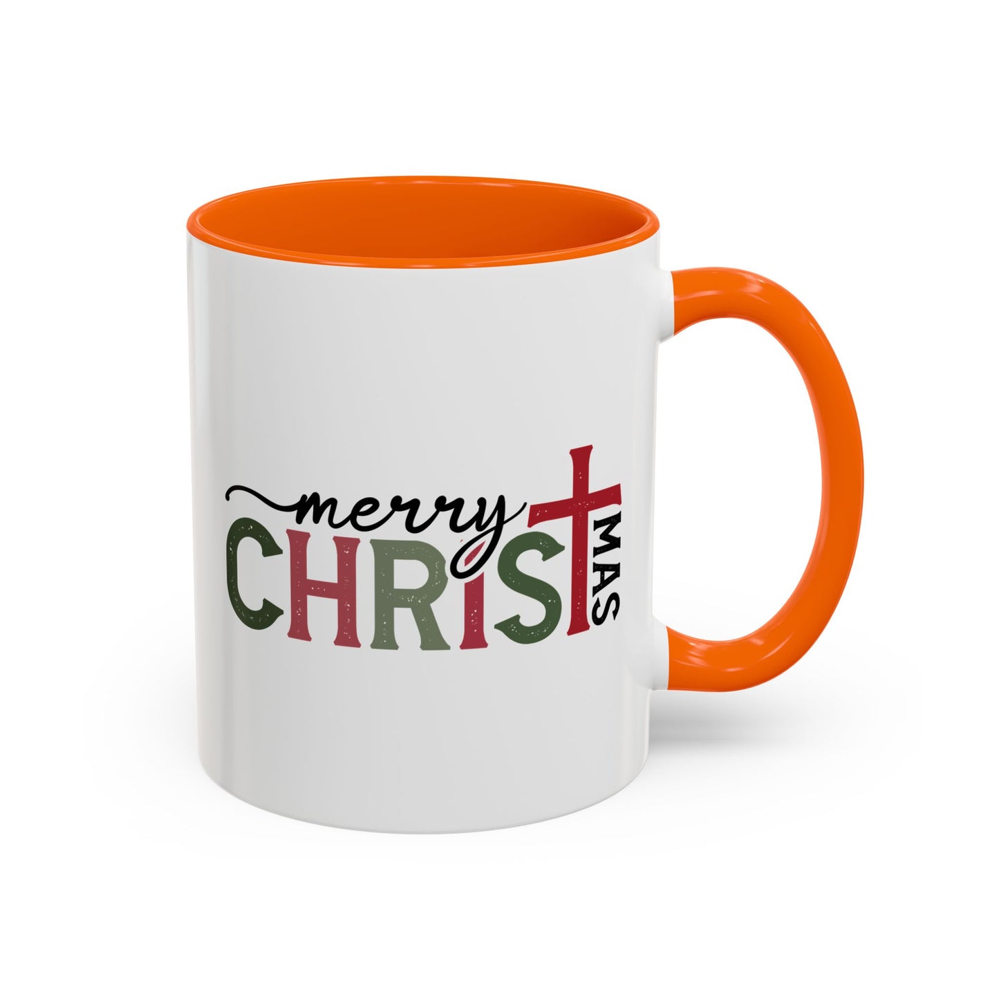 Merry Christmas Accent Coffee Mug - Festive Religious Christmas New Year Gift (11/15oz)