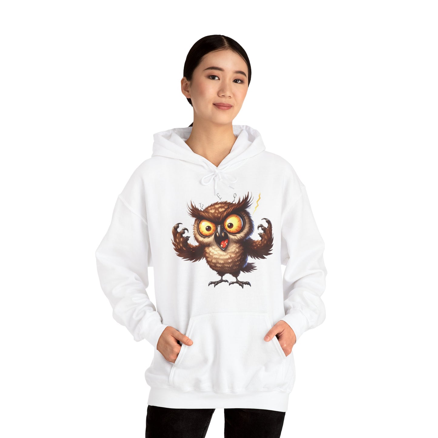 Cute Fluffy Owl Hoodie – Whimsical Cartoon Owl Pullover for Bird Lovers & Halloween