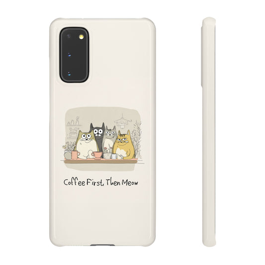 Cute Cat Phone Case - Coffee First Then Meow