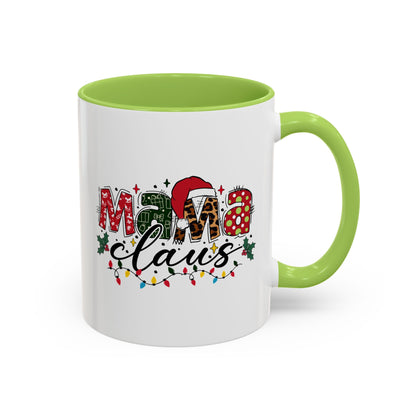Mama Claus Accent Coffee Mug — Festive Christmas Holiday Mom Coffee Cup (11/15oz)