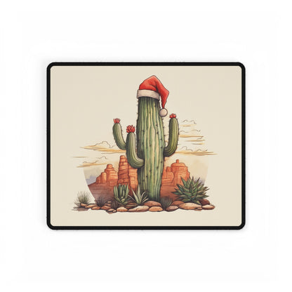 Cactus Santa Desk Mat — Festive Southwestern Mousepad Desk Pad