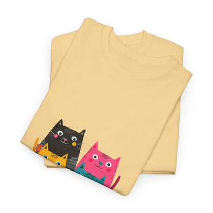 Band Cats T-Shirt – Colorful Cat Music Graphic Tee