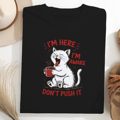 Funny Cat Coffee Unisex T-Shirt – Lazy Morning Cat Tee