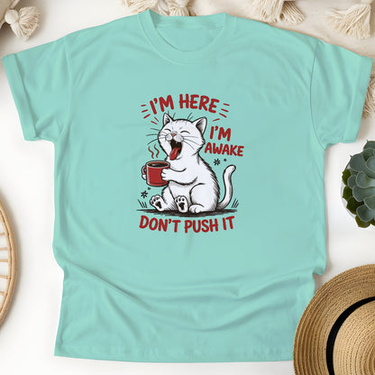 Funny Cat Coffee Unisex T-Shirt – Lazy Morning Cat Tee