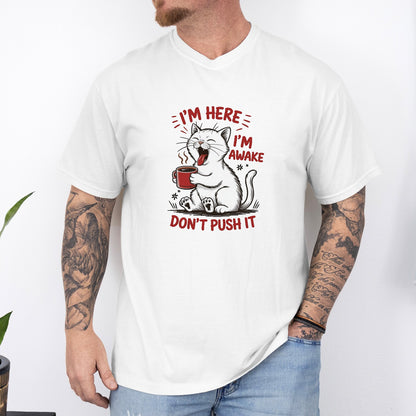 Funny Cat Coffee Unisex T-Shirt – Lazy Morning Cat Tee