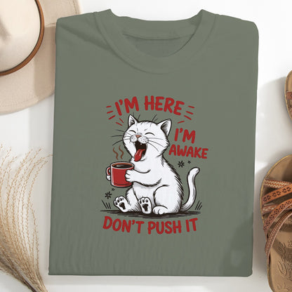 Funny Cat Coffee Unisex T-Shirt – Lazy Morning Cat Tee