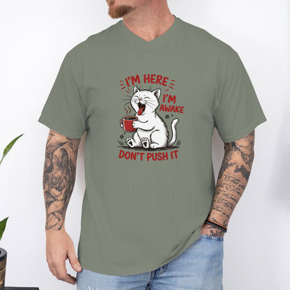 Funny Cat Coffee Unisex T-Shirt – Lazy Morning Cat Tee