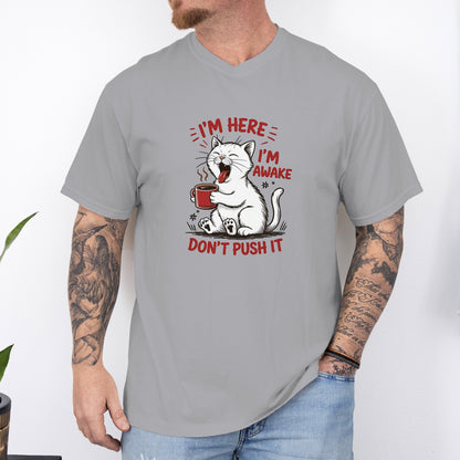 Funny Cat Coffee Unisex T-Shirt – Lazy Morning Cat Tee