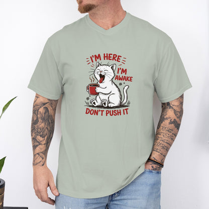 Funny Cat Coffee Unisex T-Shirt – Lazy Morning Cat Tee