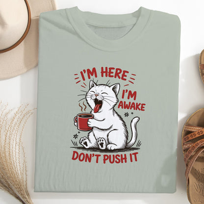 Funny Cat Coffee Unisex T-Shirt – Lazy Morning Cat Tee