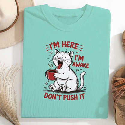 Funny Cat Coffee Unisex T-Shirt – Lazy Morning Cat Tee