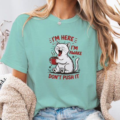 Funny Cat Coffee Unisex T-Shirt – Lazy Morning Cat Tee