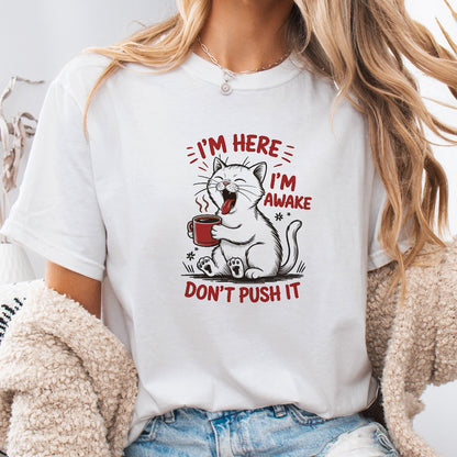 Funny Cat Coffee Unisex T-Shirt – Lazy Morning Cat Tee