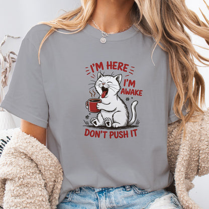 Funny Cat Coffee Unisex T-Shirt – Lazy Morning Cat Tee