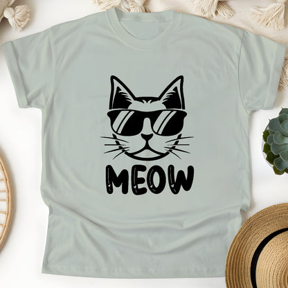 Cool Cat MEOW Unisex T-Shirt – Funny Minimal Cat Lover Tee