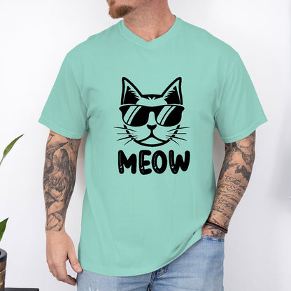 Cool Cat MEOW Unisex T-Shirt – Funny Minimal Cat Lover Tee
