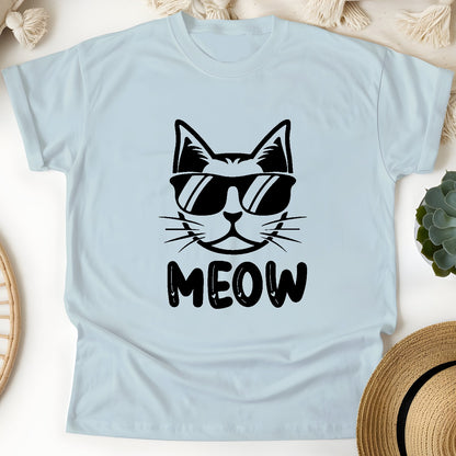 Cool Cat MEOW Unisex T-Shirt – Funny Minimal Cat Lover Tee