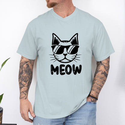 Cool Cat MEOW Unisex T-Shirt – Funny Minimal Cat Lover Tee