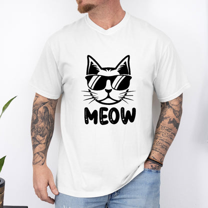 Cool Cat MEOW Unisex T-Shirt – Funny Minimal Cat Lover Tee