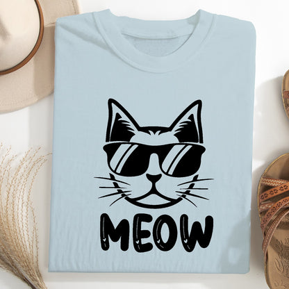 Cool Cat MEOW Unisex T-Shirt – Funny Minimal Cat Lover Tee