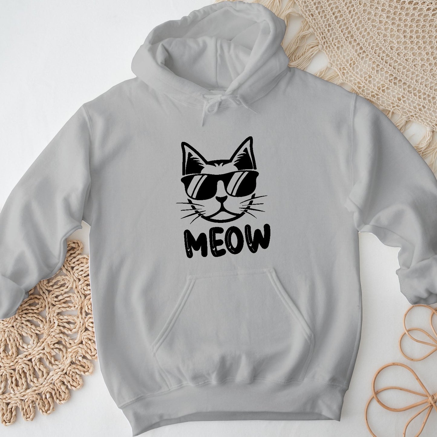 Cool Cat Unisex Hoodie – MEOW Sweatshirt for Cat Lovers