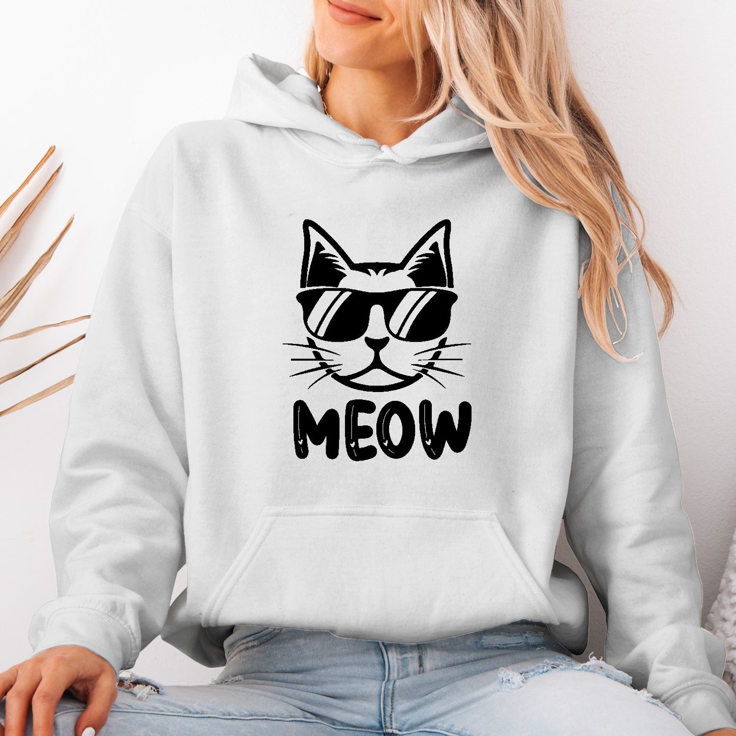 Cool Cat Unisex Hoodie – MEOW Sweatshirt for Cat Lovers