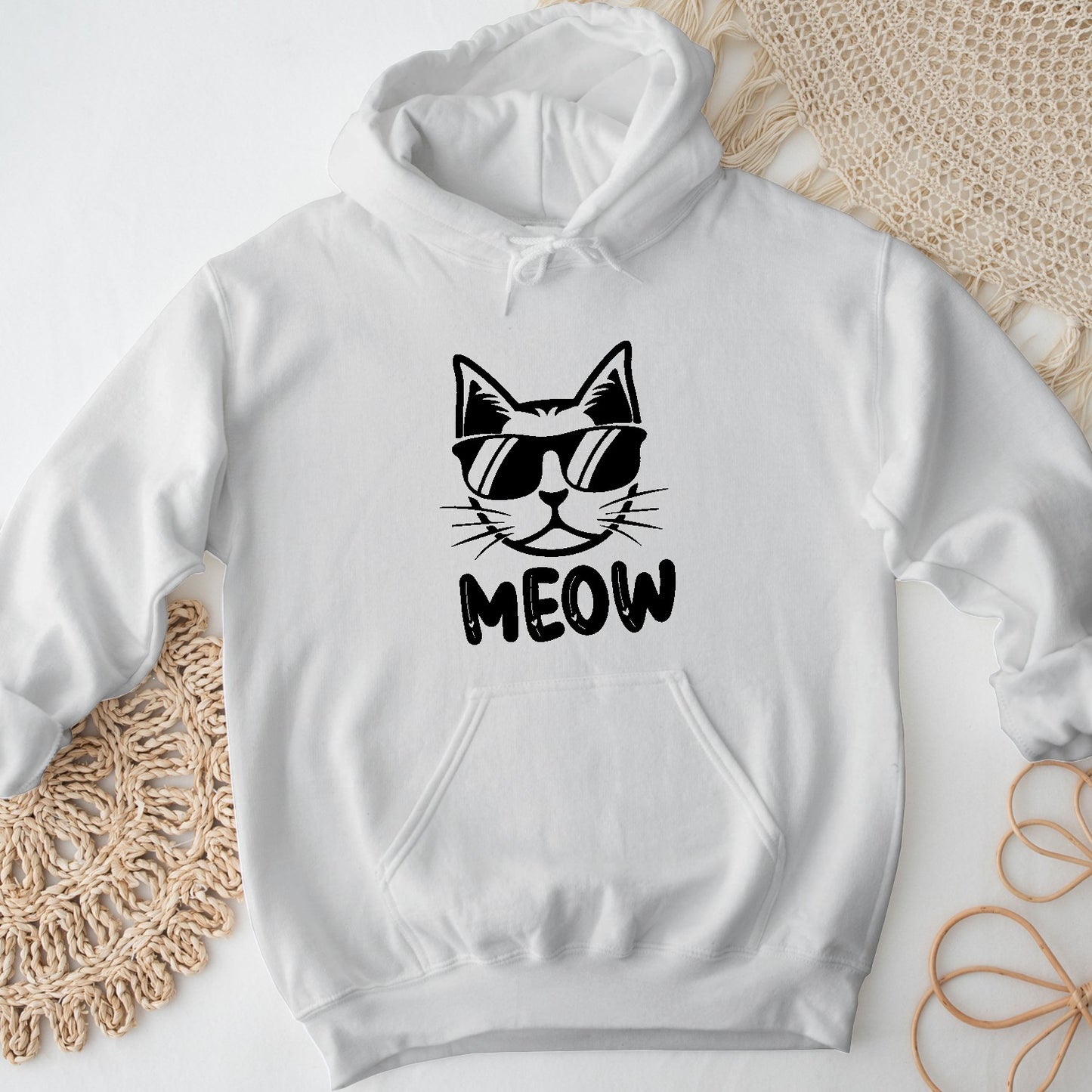Cool Cat Unisex Hoodie – MEOW Sweatshirt for Cat Lovers