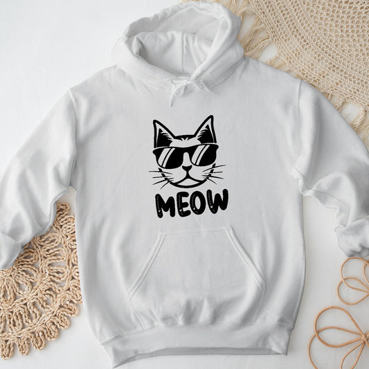 Cool Cat Unisex Hoodie – MEOW Sweatshirt for Cat Lovers