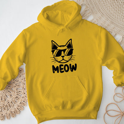 Cool Cat Unisex Hoodie – MEOW Sweatshirt for Cat Lovers