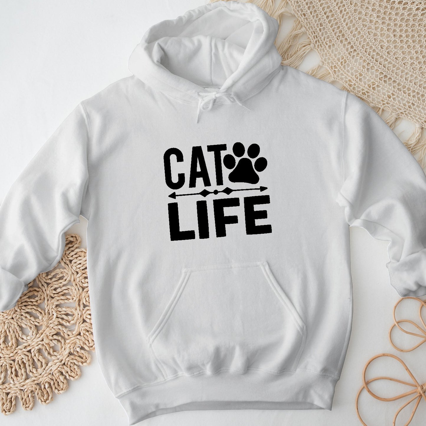 Cat Life Unisex Hoodie – Minimal Sweatshirt for Cat Lovers