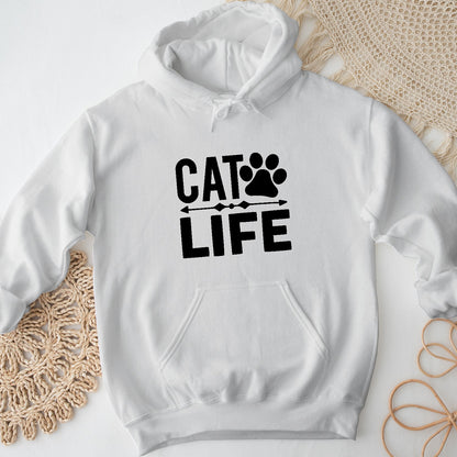 Cat Life Unisex Hoodie – Minimal Sweatshirt for Cat Lovers
