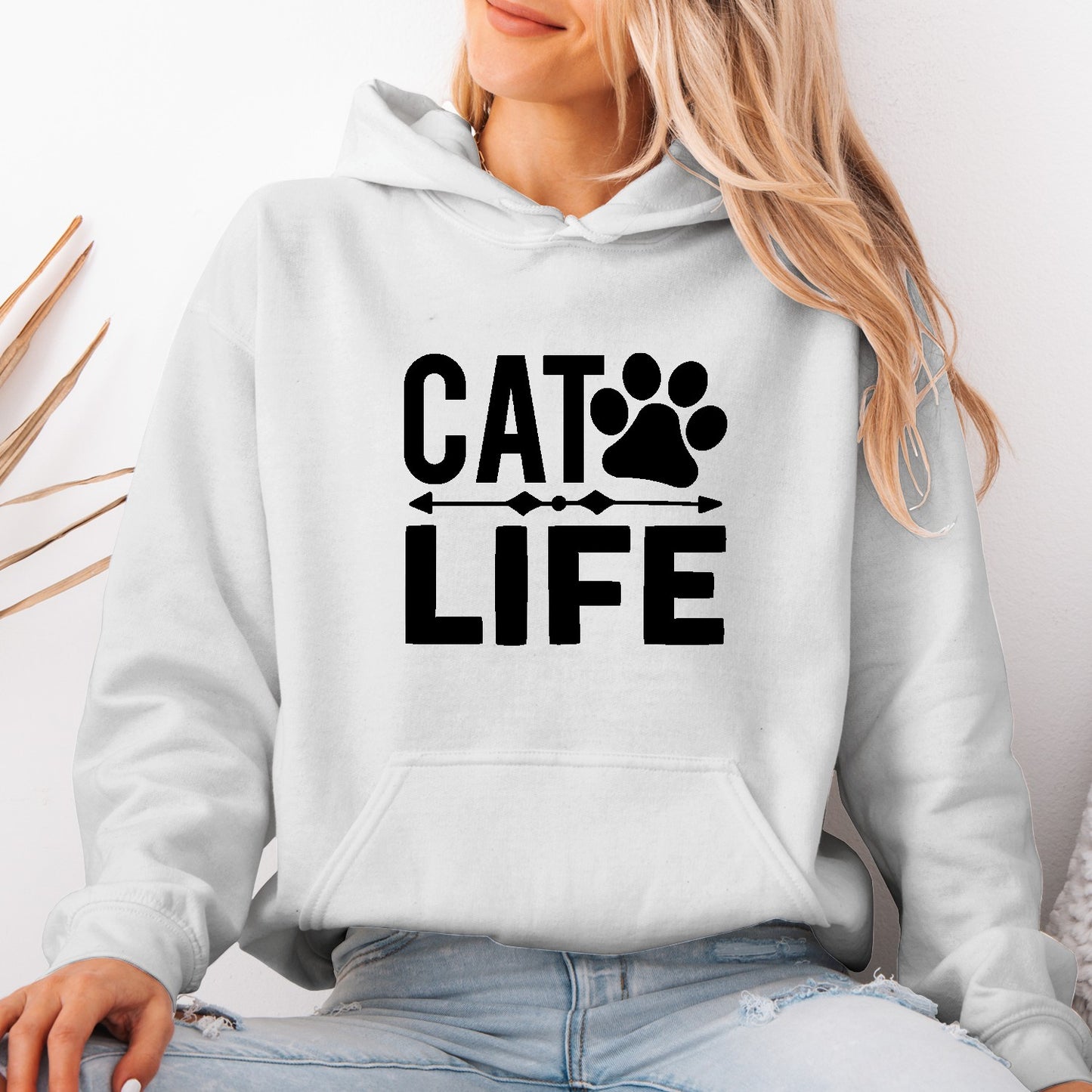 Cat Life Unisex Hoodie – Minimal Sweatshirt for Cat Lovers