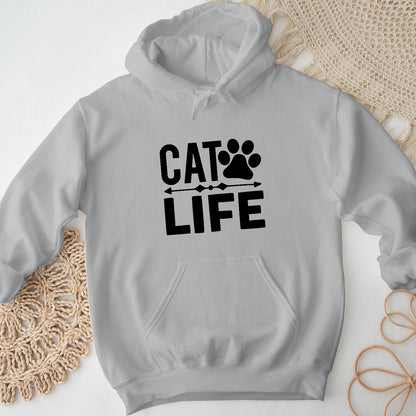 Cat Life Unisex Hoodie – Minimal Sweatshirt for Cat Lovers