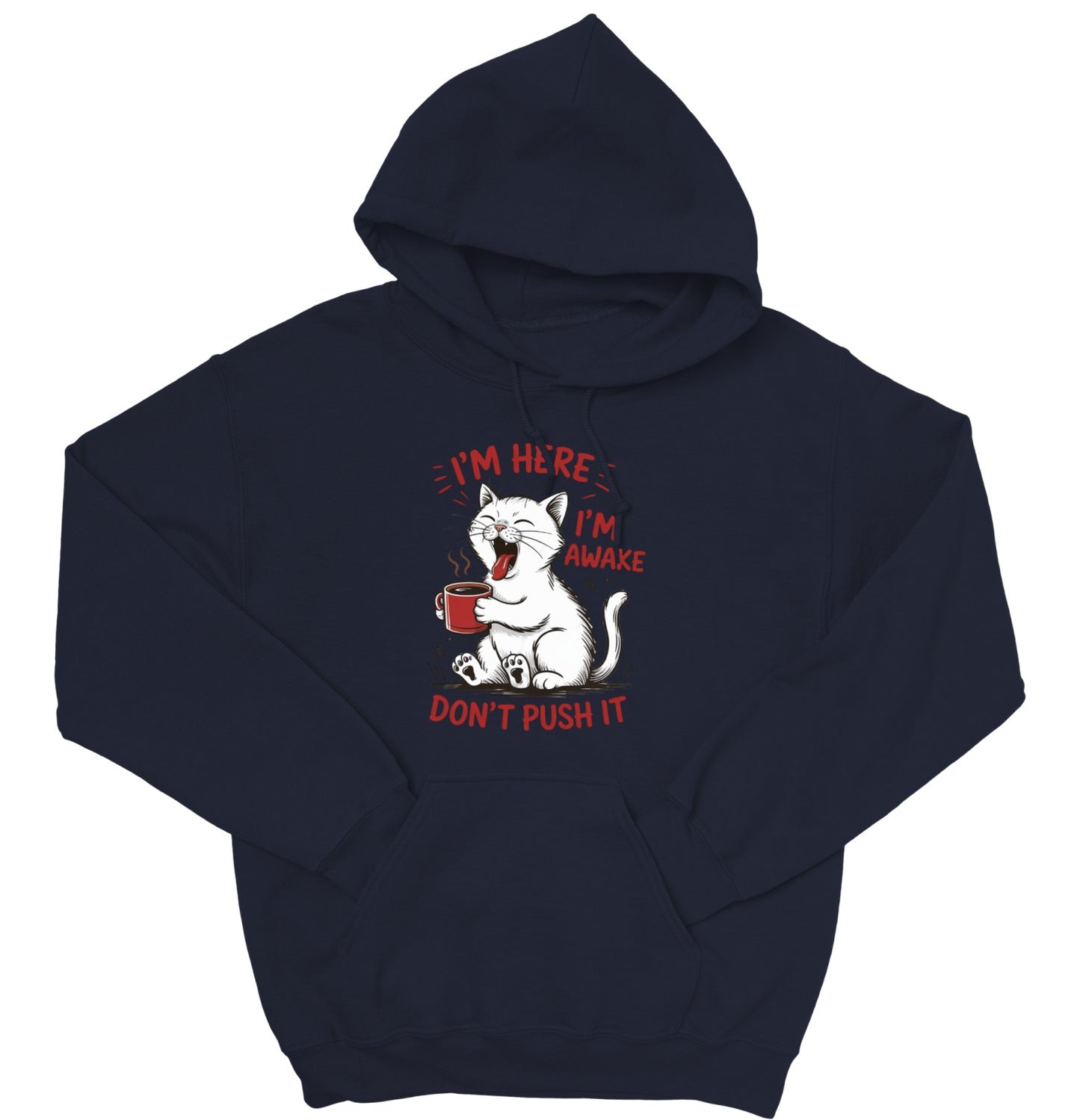 Cat Coffee Unisex Hoodie – I’m Awake Sweatshirt