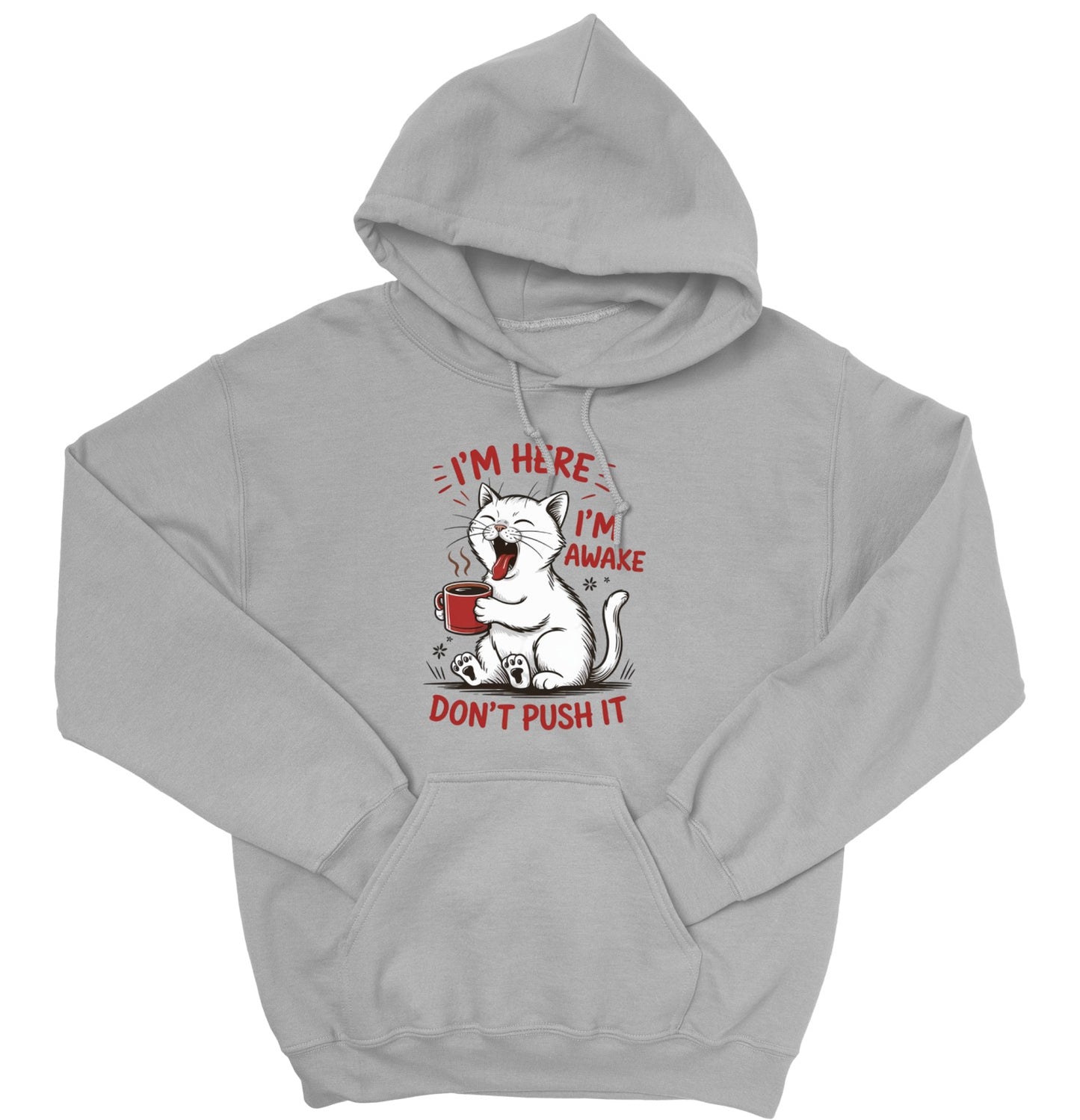 Cat Coffee Unisex Hoodie – I’m Awake Sweatshirt