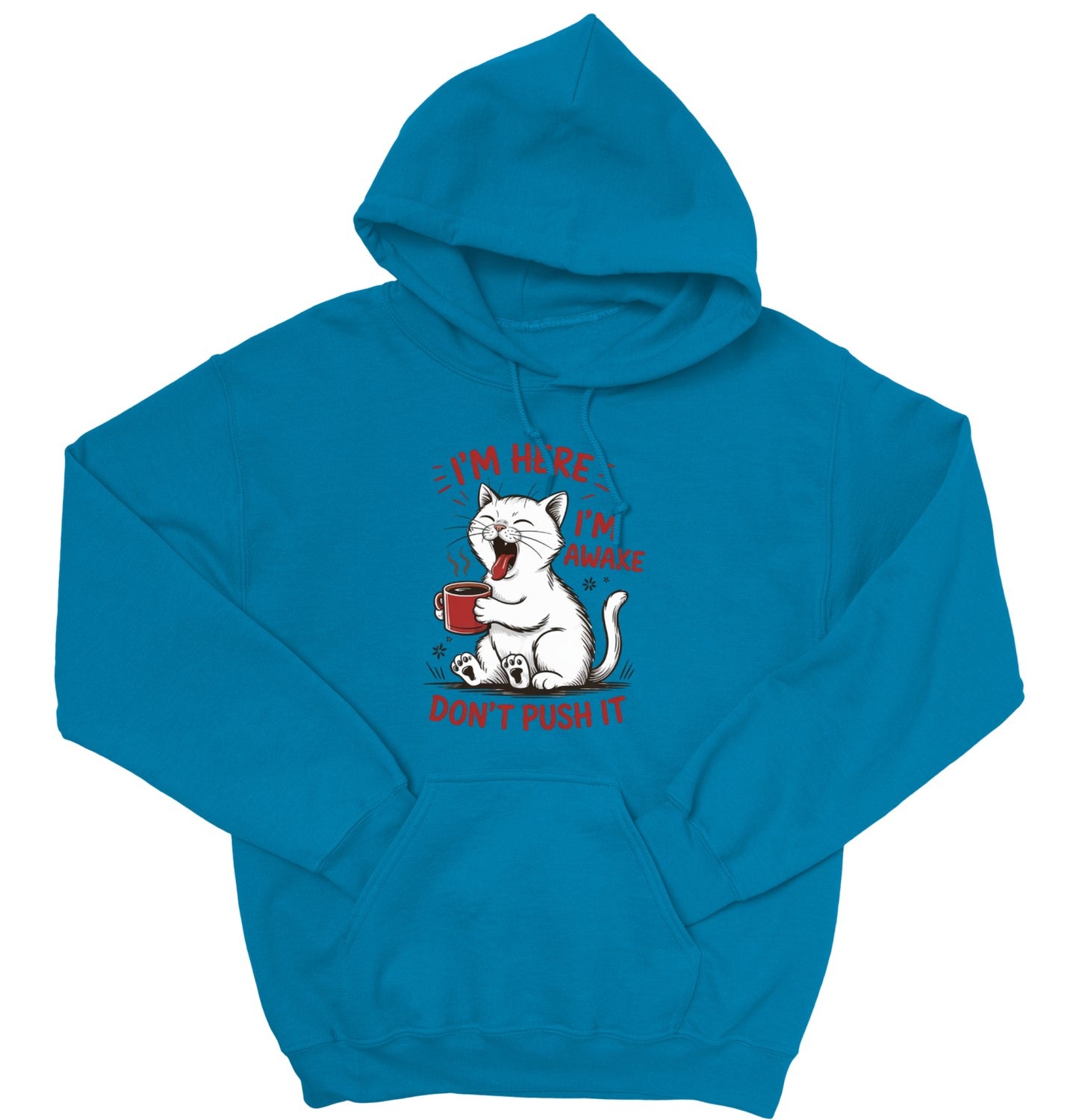 Cat Coffee Unisex Hoodie – I’m Awake Sweatshirt