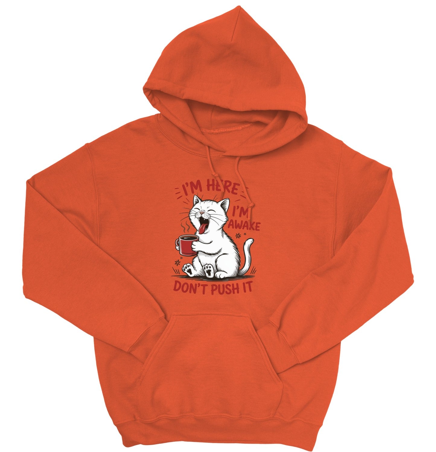 Cat Coffee Unisex Hoodie – I’m Awake Sweatshirt