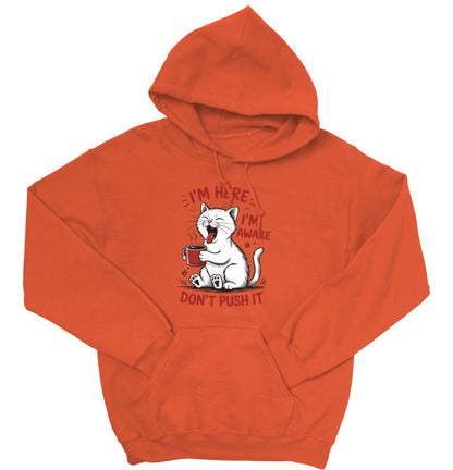 Cat Coffee Unisex Hoodie – I’m Awake Sweatshirt