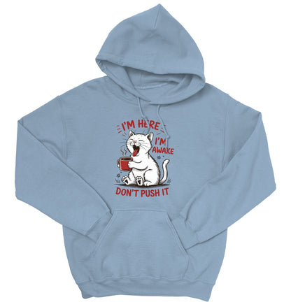 Cat Coffee Unisex Hoodie – I’m Awake Sweatshirt