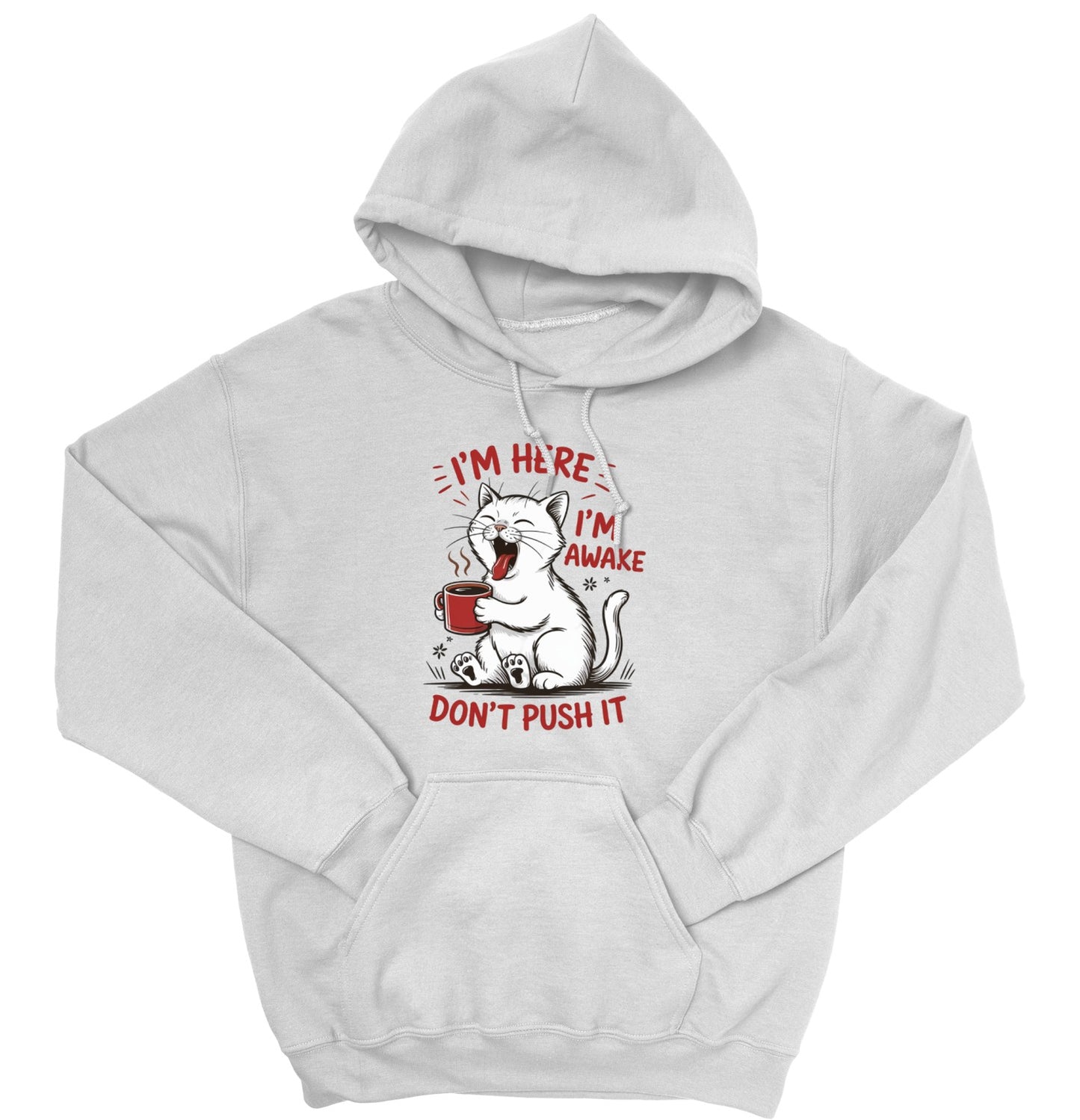 Cat Coffee Unisex Hoodie – I’m Awake Sweatshirt