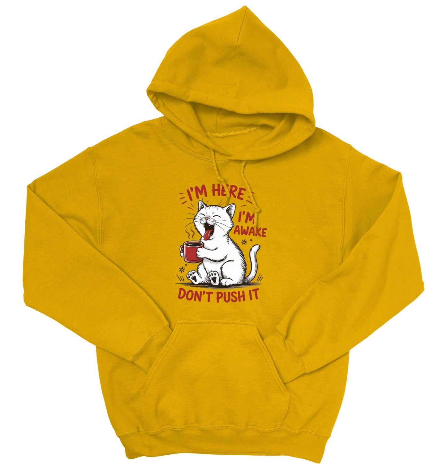 Cat Coffee Unisex Hoodie – I’m Awake Sweatshirt