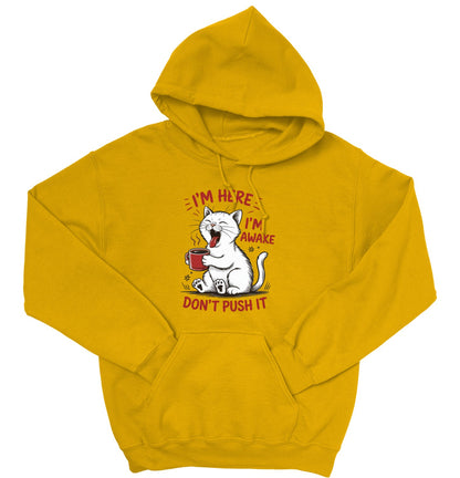 Cat Coffee Unisex Hoodie – I’m Awake Sweatshirt