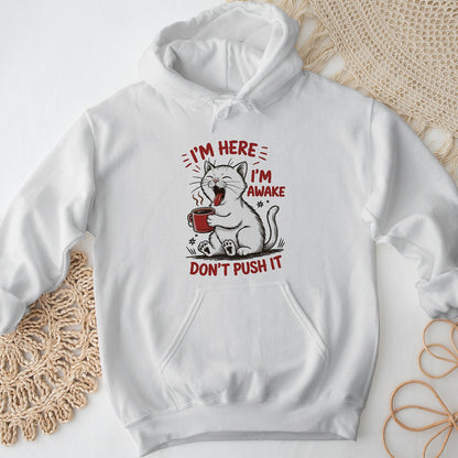 Cat Coffee Unisex Hoodie – I’m Awake Sweatshirt