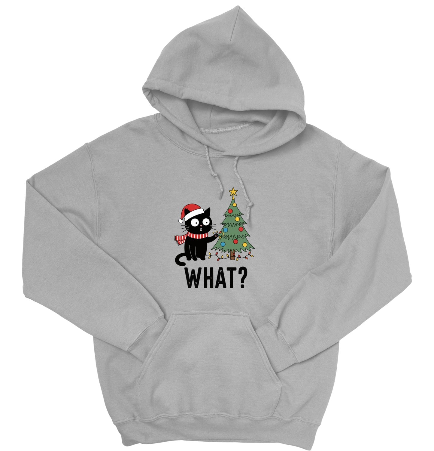 Funny Christmas Cat Unisex Hoodie – Cute Holiday Sweatshirt