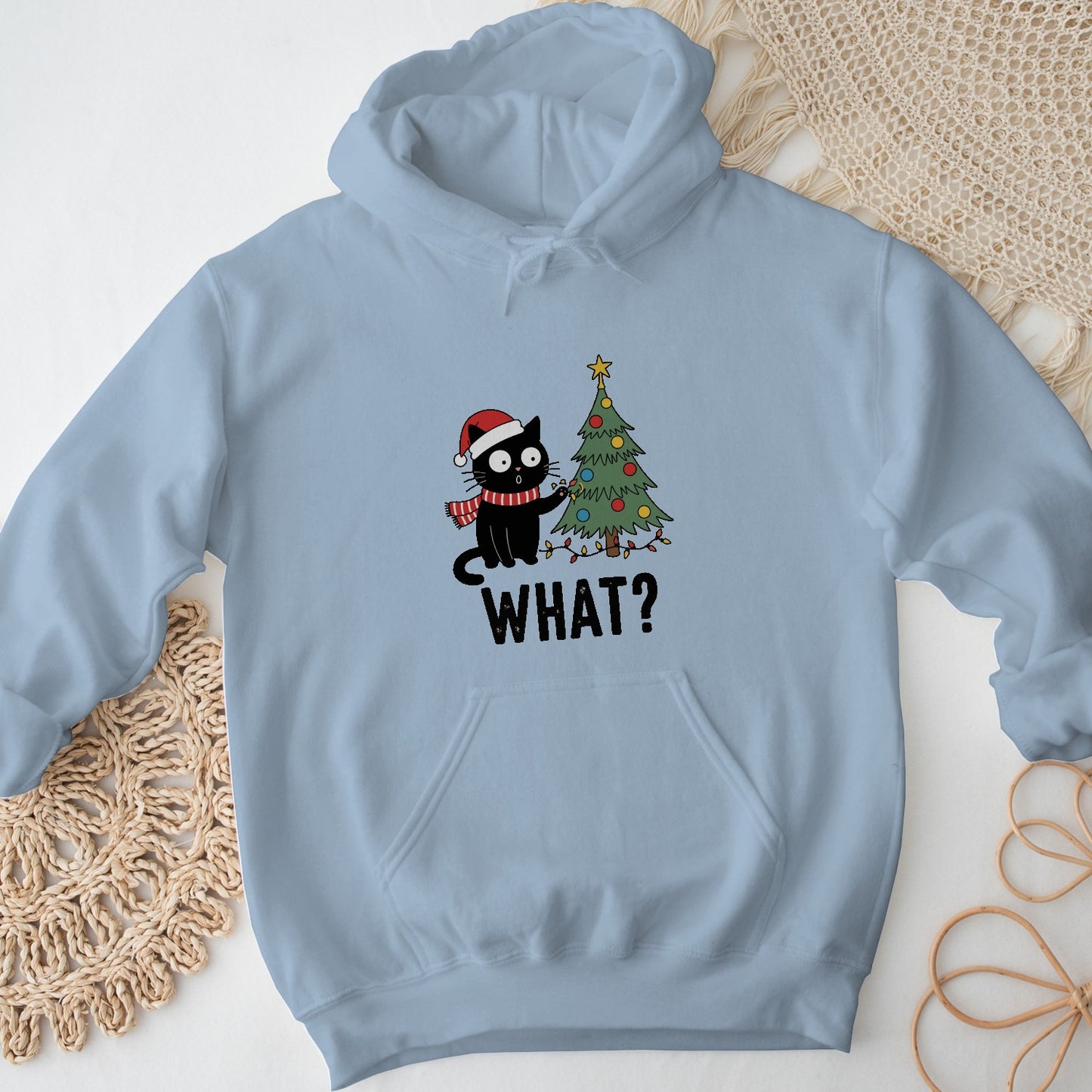 Funny Christmas Cat Unisex Hoodie – Cute Holiday Sweatshirt